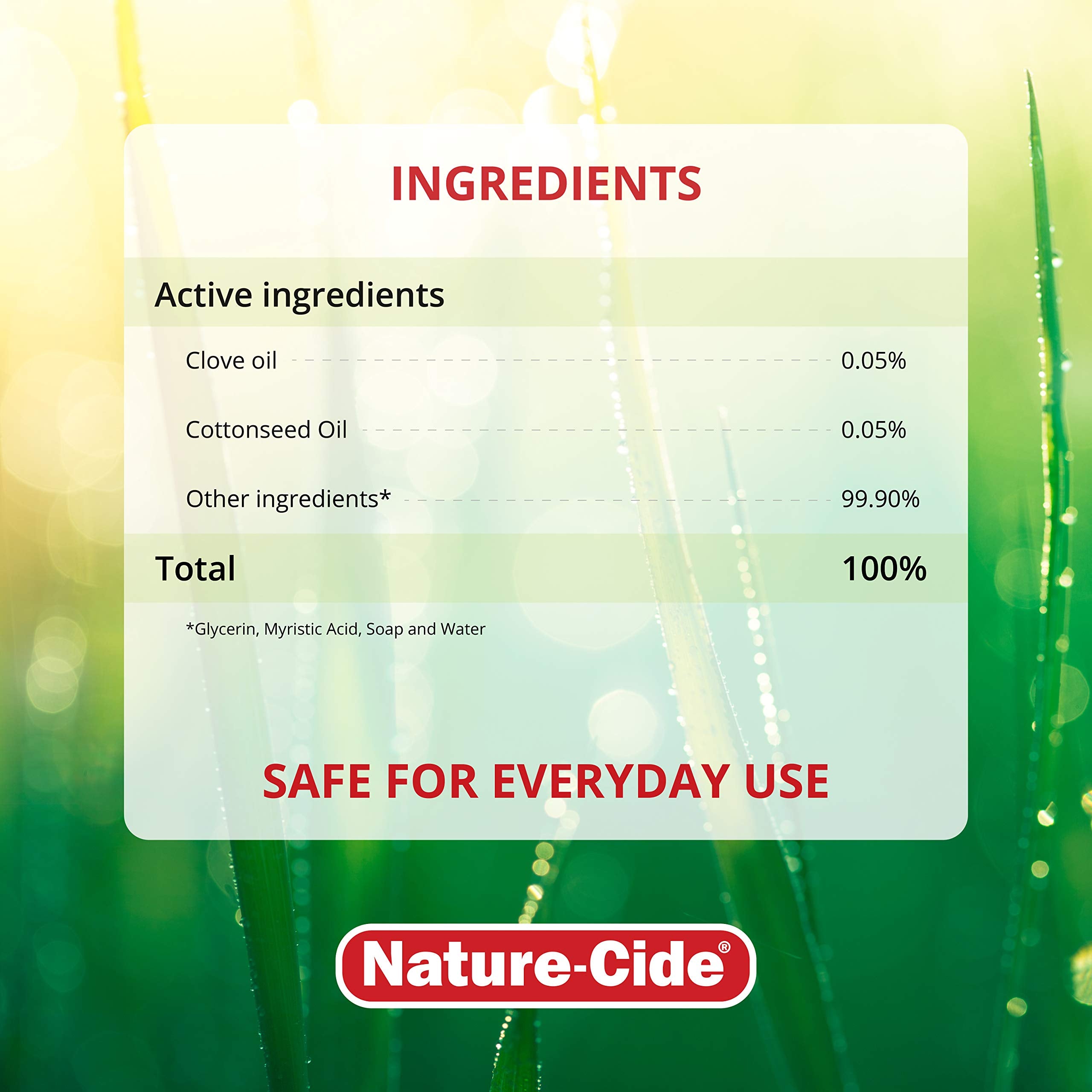 Nature-Cide comparación de tamaño 32 oz para uso continuo