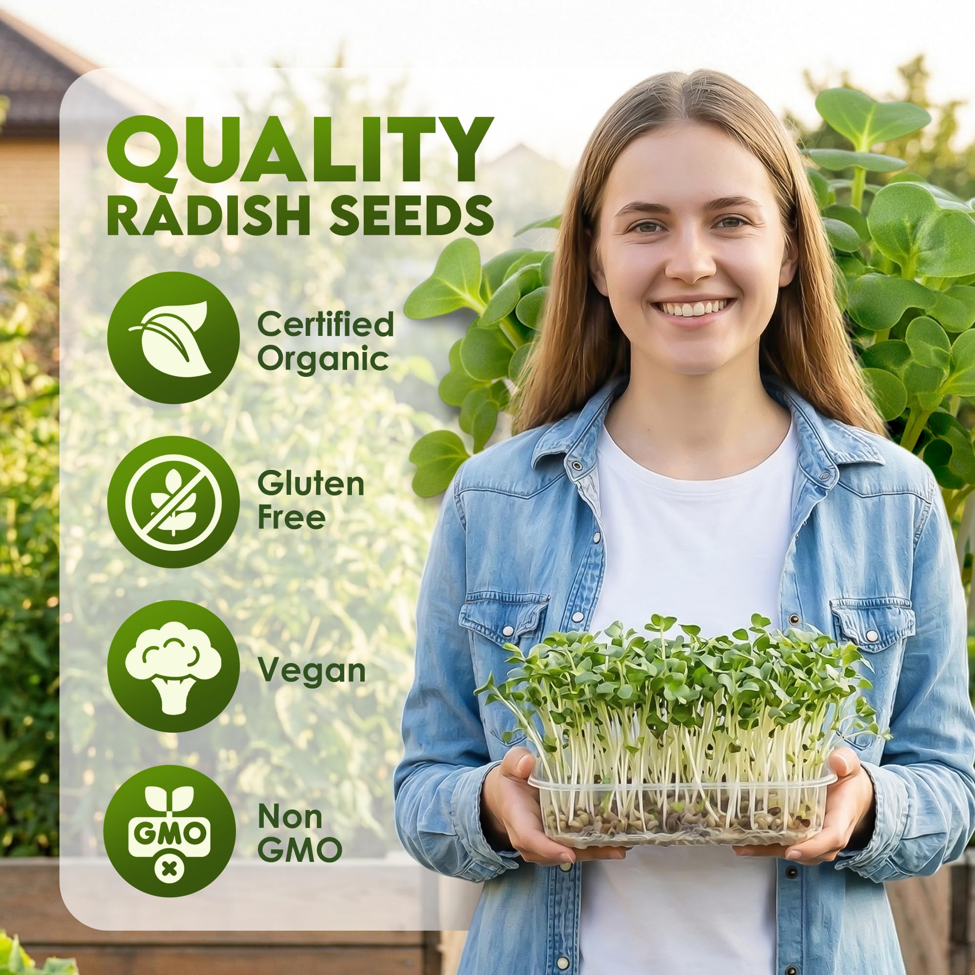 Nature Jim's Sprouts cierre resellable que mantiene semillas frescas y seguras