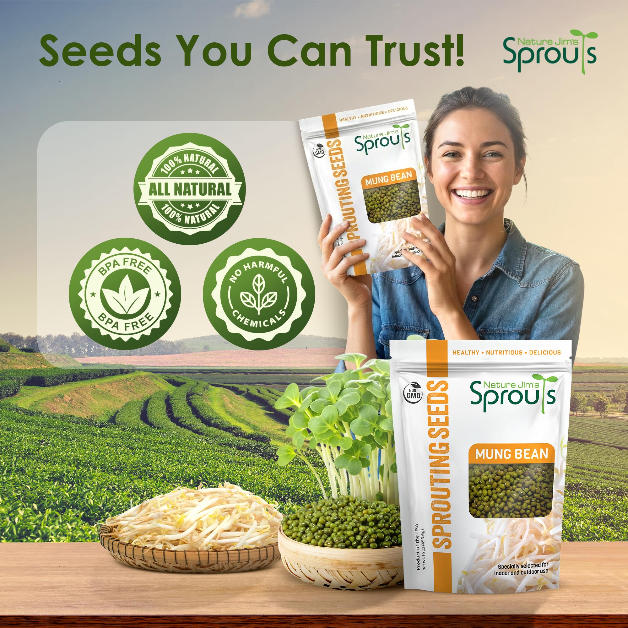 Nature Jim's Sprouts brotes en ensalada aportan textura fresca y presentación