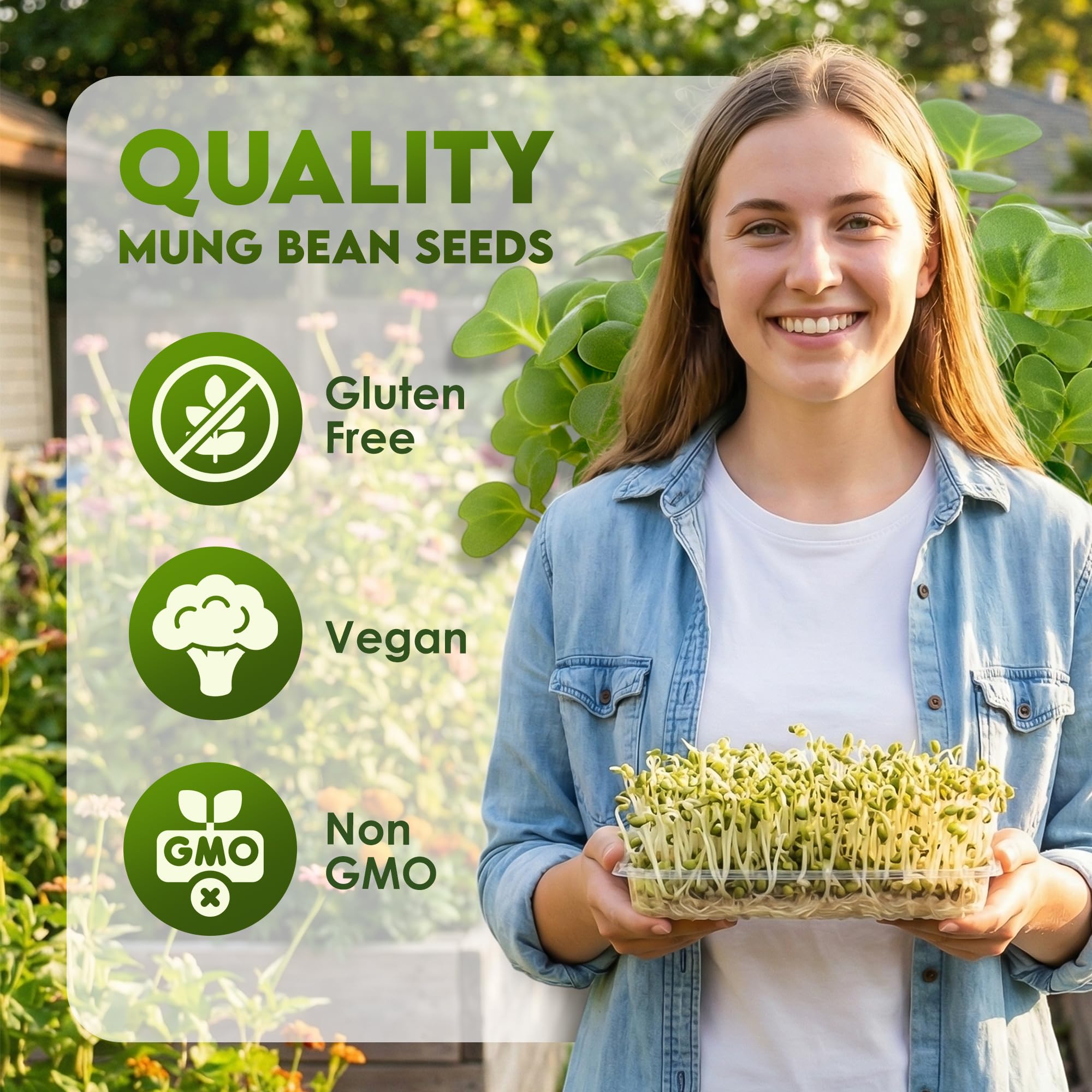 Nature Jim's Sprouts detalle de textura de semillas muestra calidad y uniformidad