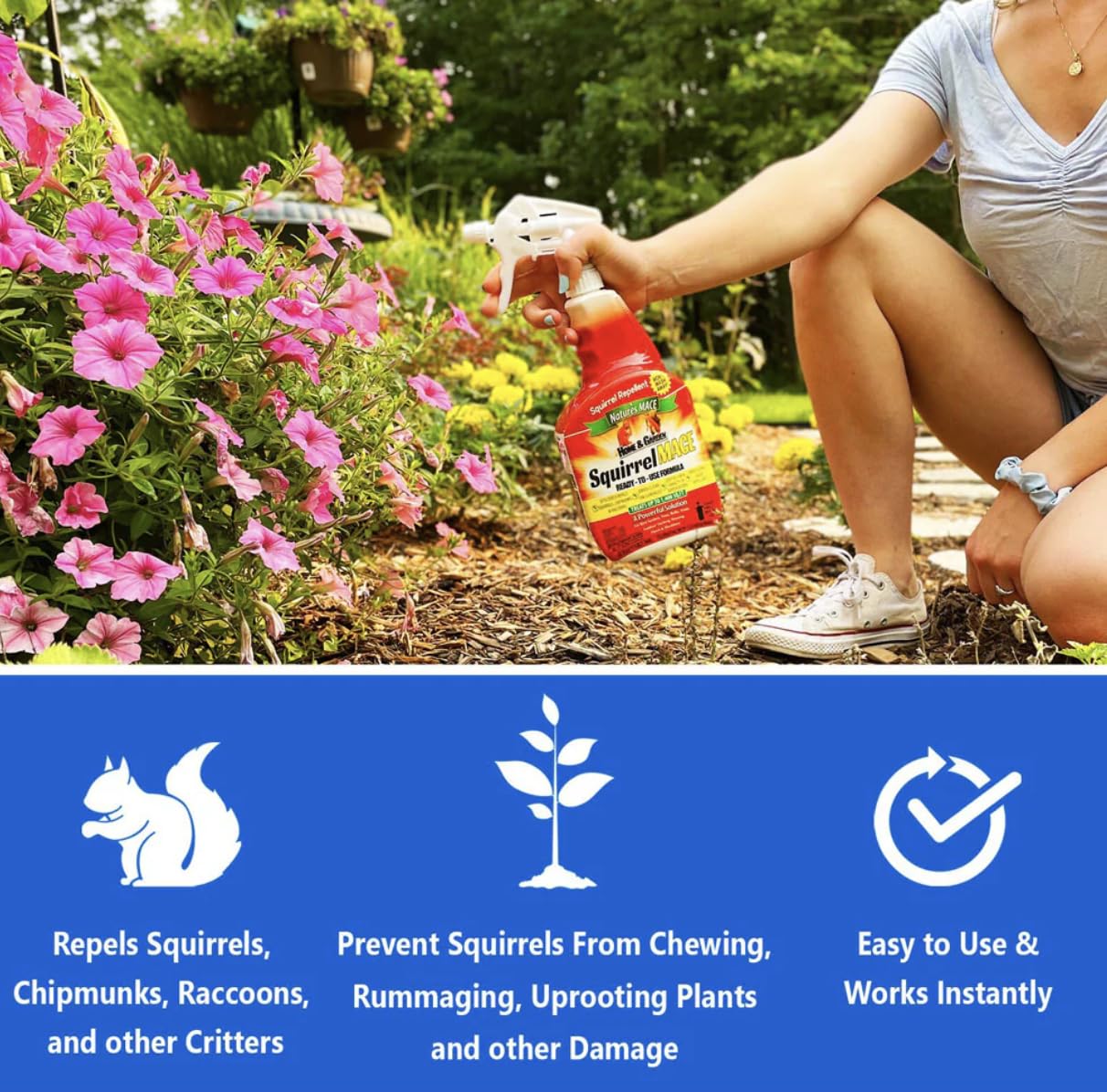 Nature's MACE frasco en mano para comparar tamaño y facilidad de manejo