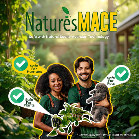Nature's MACE comparación tamaño con mano para entender cobertura