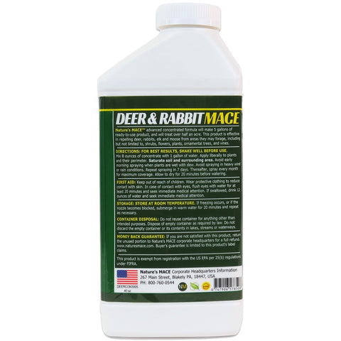 Nature's MACE etiqueta con instrucciones y advertencias claras