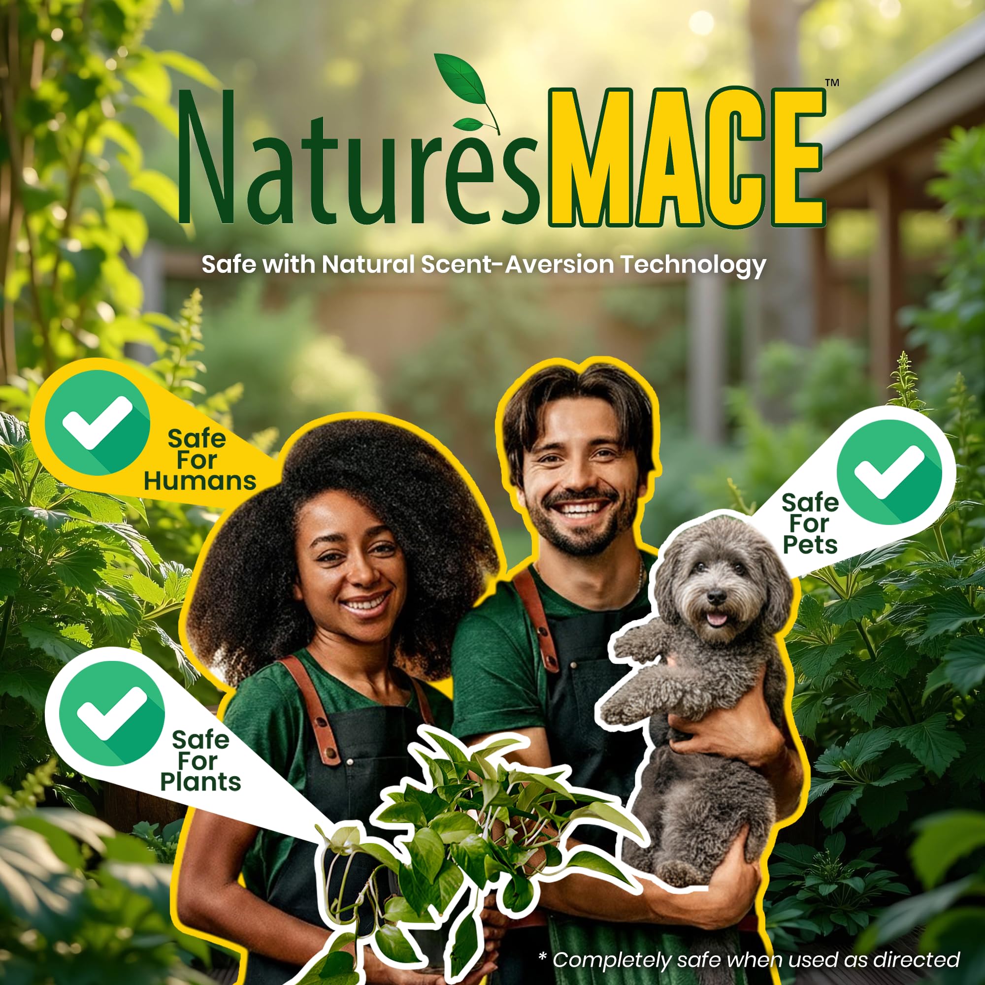 Nature's MACE plantas protegidas tras aplicación, conservando salud vegetal