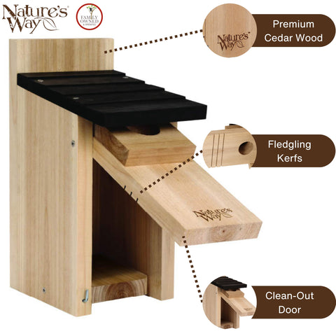 Nature's Way panel lateral abierto para limpieza rápida y segura