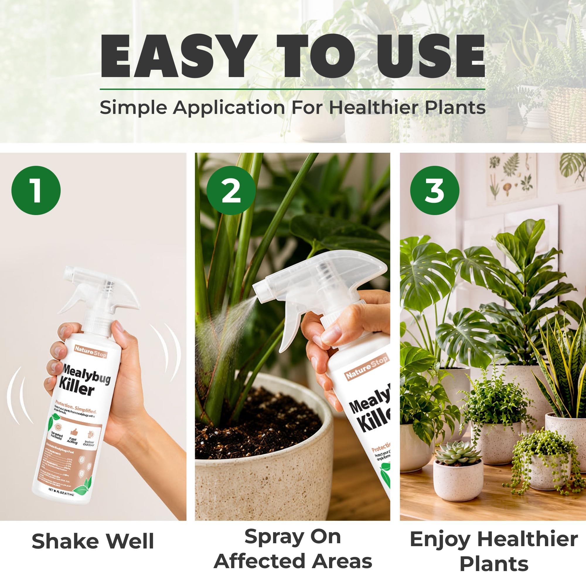 NatureStop etiqueta con ingredientes e indicaciones para uso controlado