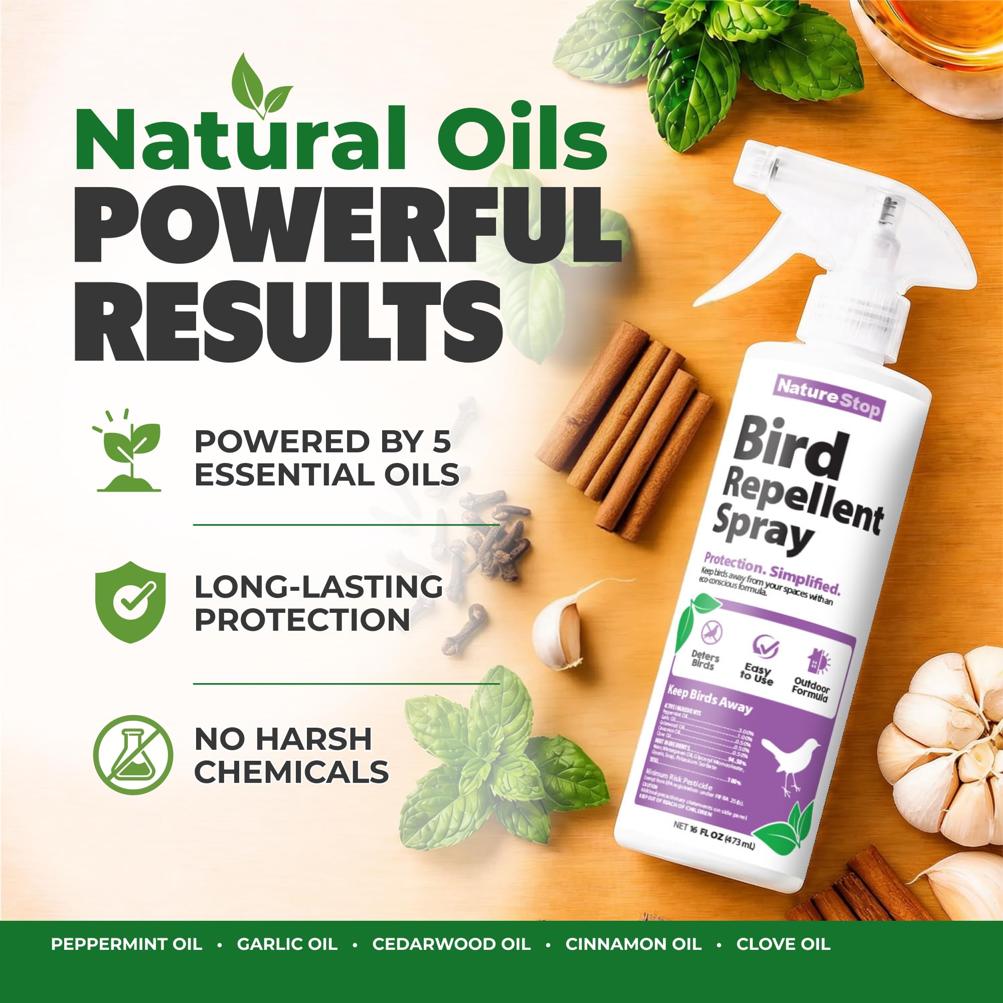 NatureStop textura de la solución con ingredientes vegetales visibles
