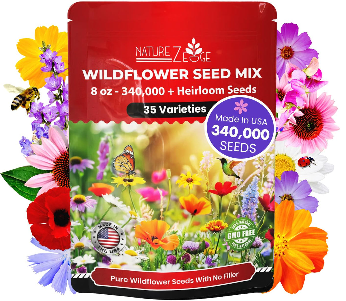 NatureZ Edge frente del empaque mostrando cantidad y variedades, claro beneficio informativo