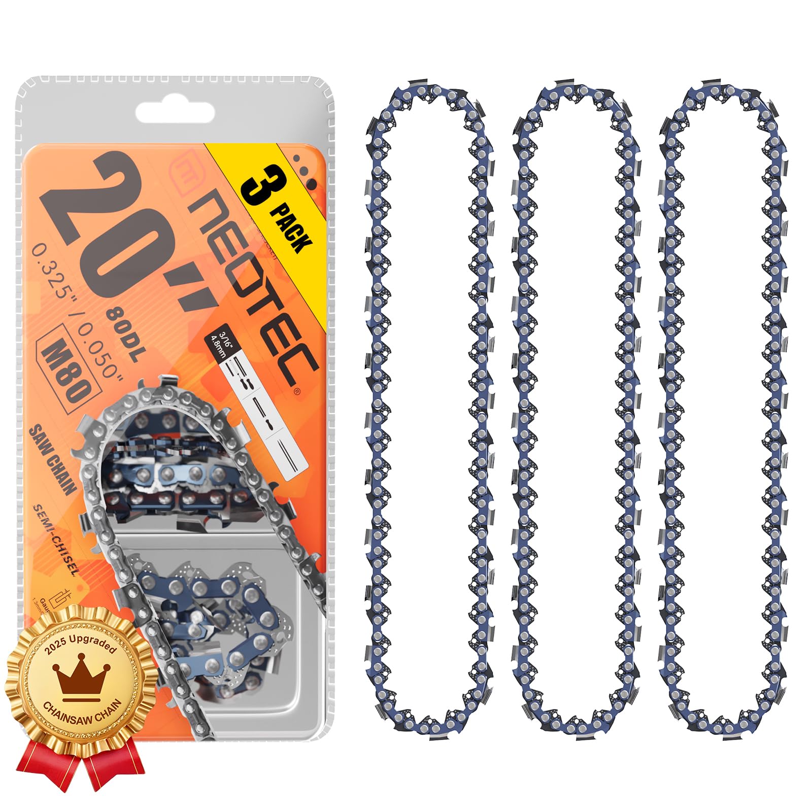NEO-TEC paquete frontal de 3 cadenas mostrando valor y compatibilidad