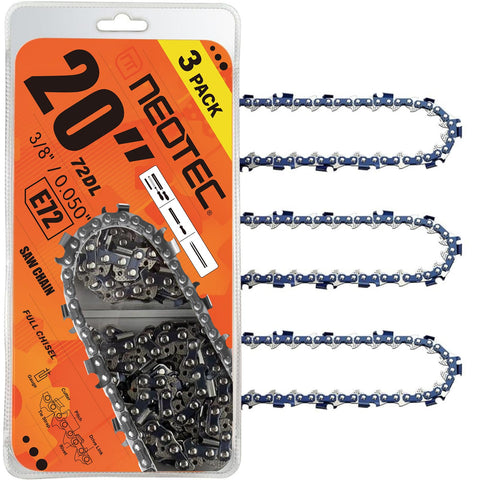 NEO-TEC empaque frontal pack de tres cadenas listo para uso y ahorro