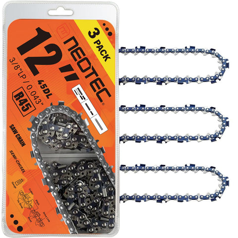 NEO-TEC vista frontal del pack de 3 cadenas, repuesto listo y duradero