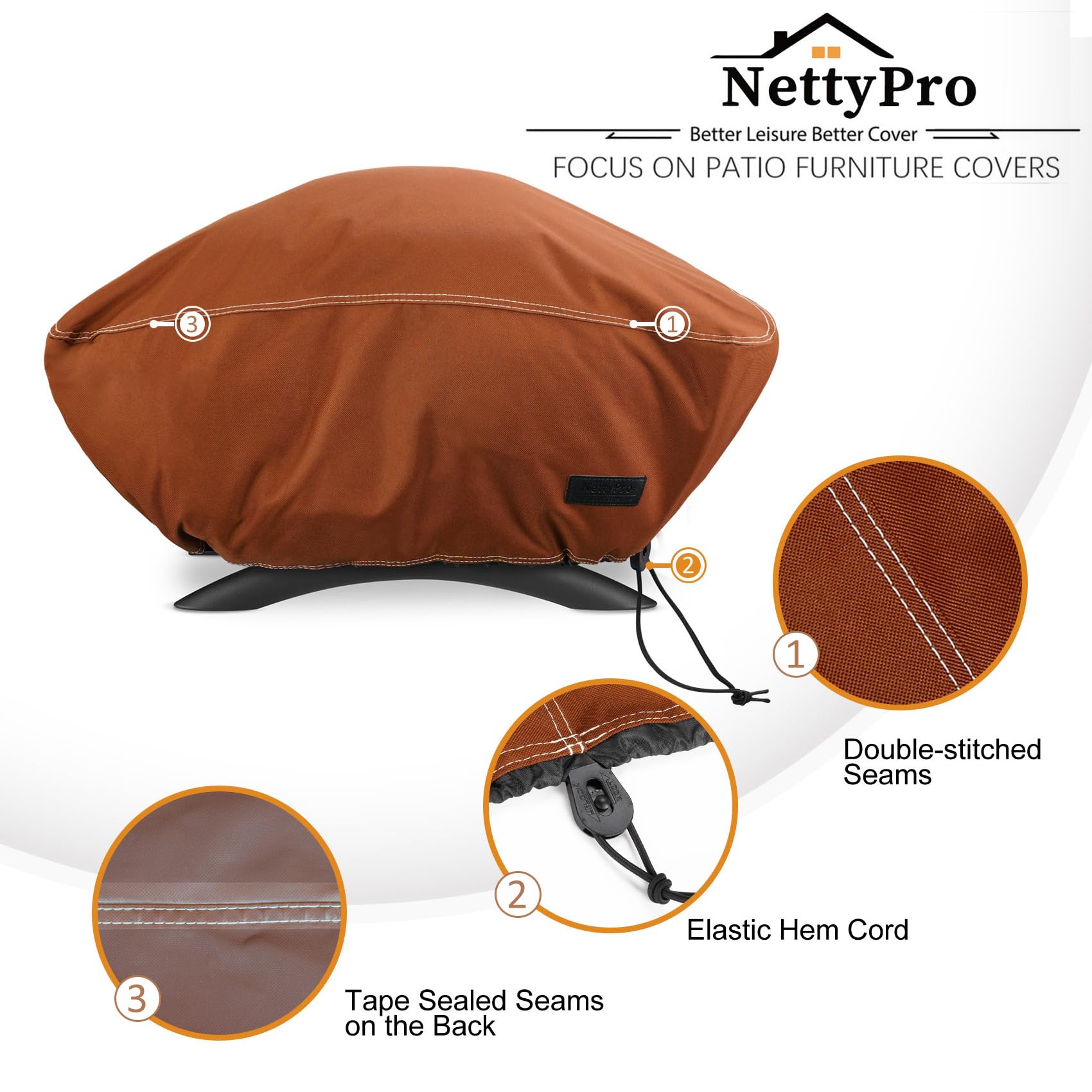 NettyPro hebillas inferiores asegurando la funda contra el viento