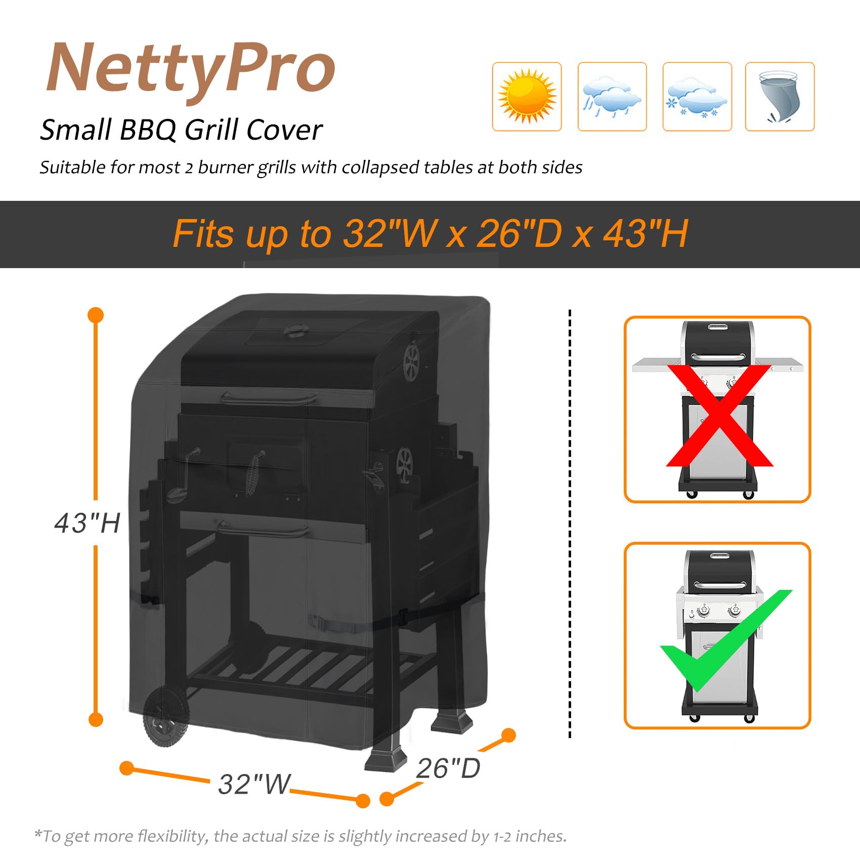 NettyPro funda en uso sobre parrilla en patio, protege de lluvia