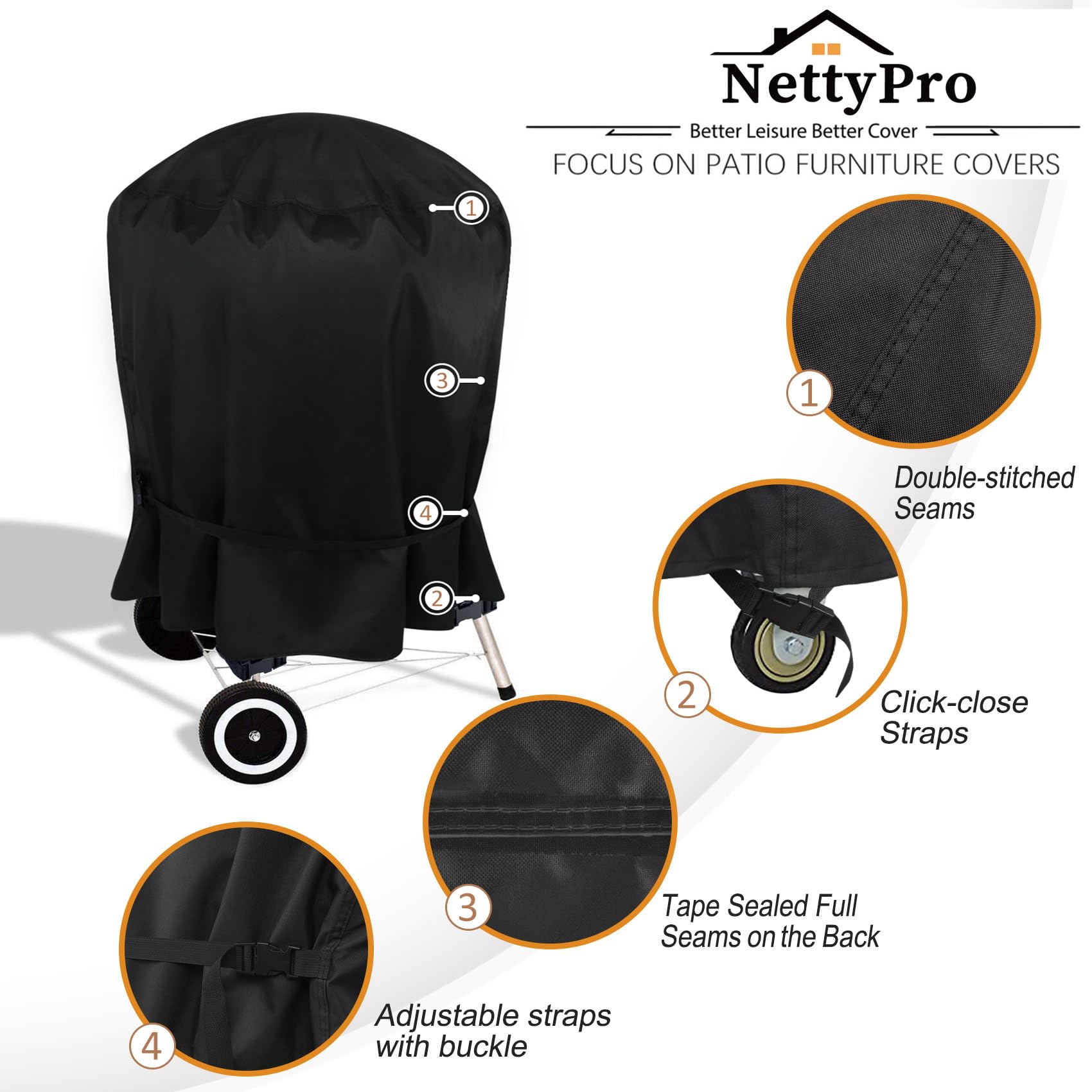 NettyPro funda en jardín sobre parrilla, protege durante todas las estaciones