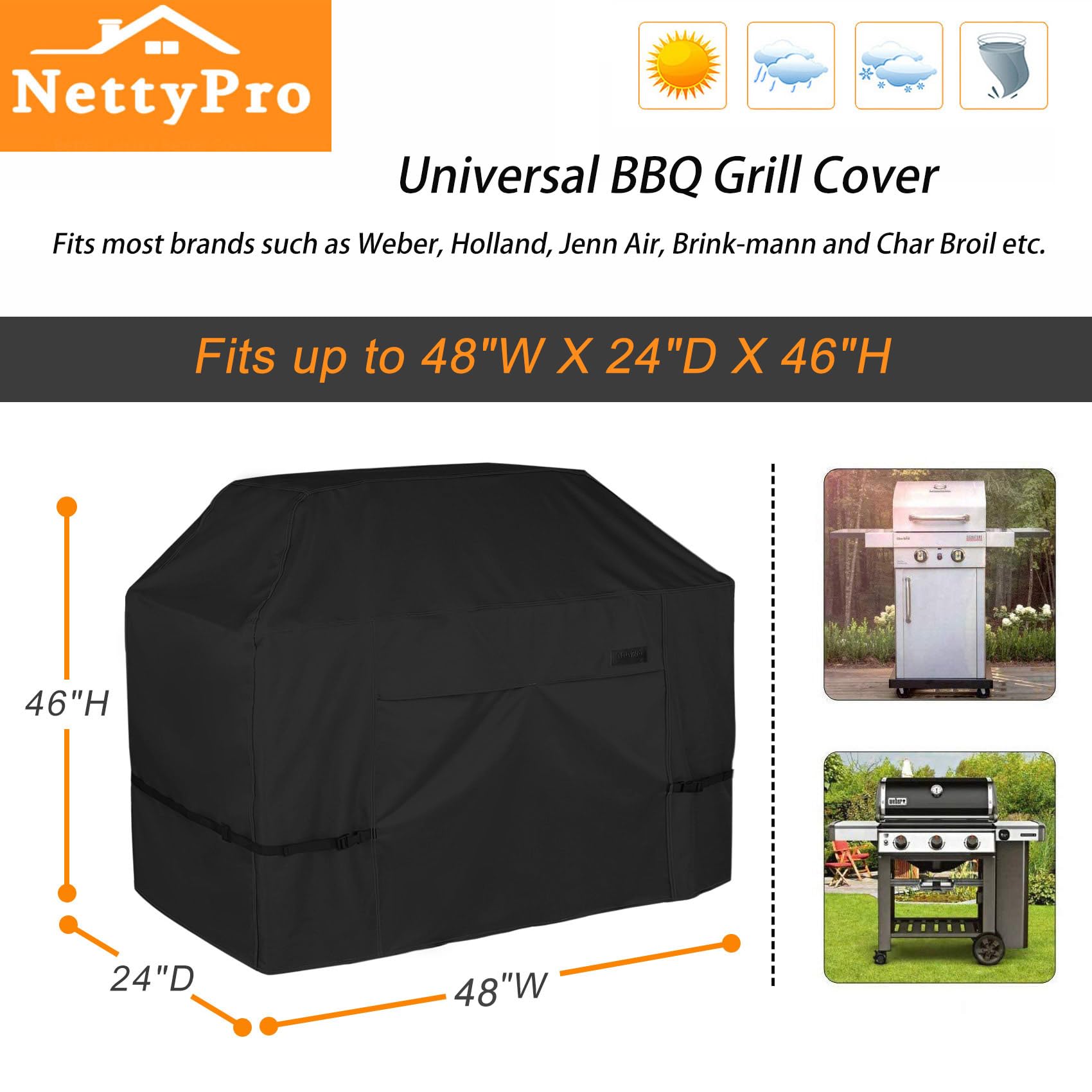 NettyPro funda colocada en terraza, protección diaria contra intemperie