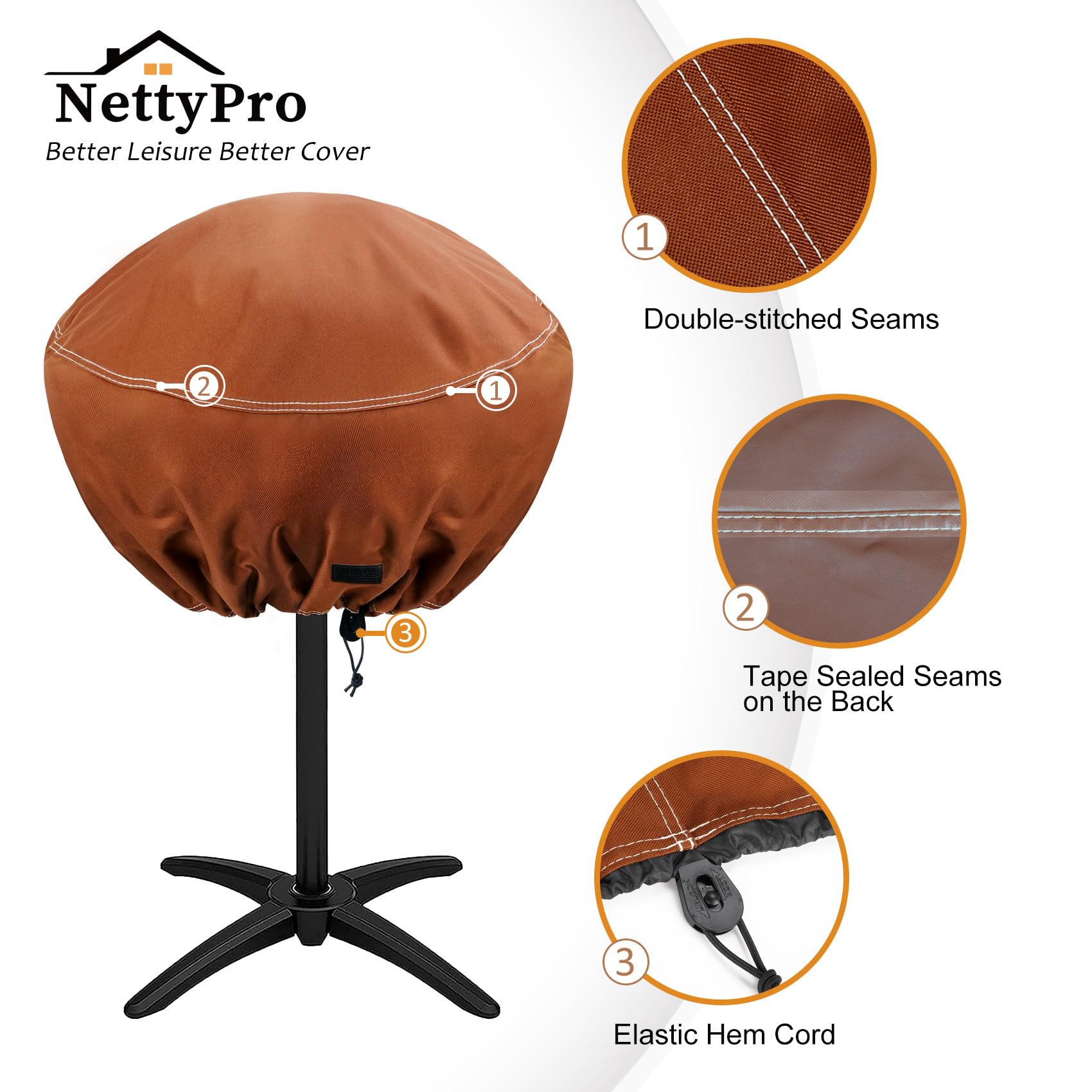 NettyPro funda instalada en parrilla en jardín para protección exterior