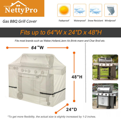 NettyPro funda colocada en parrilla en exterior protegiendo contra lluvia