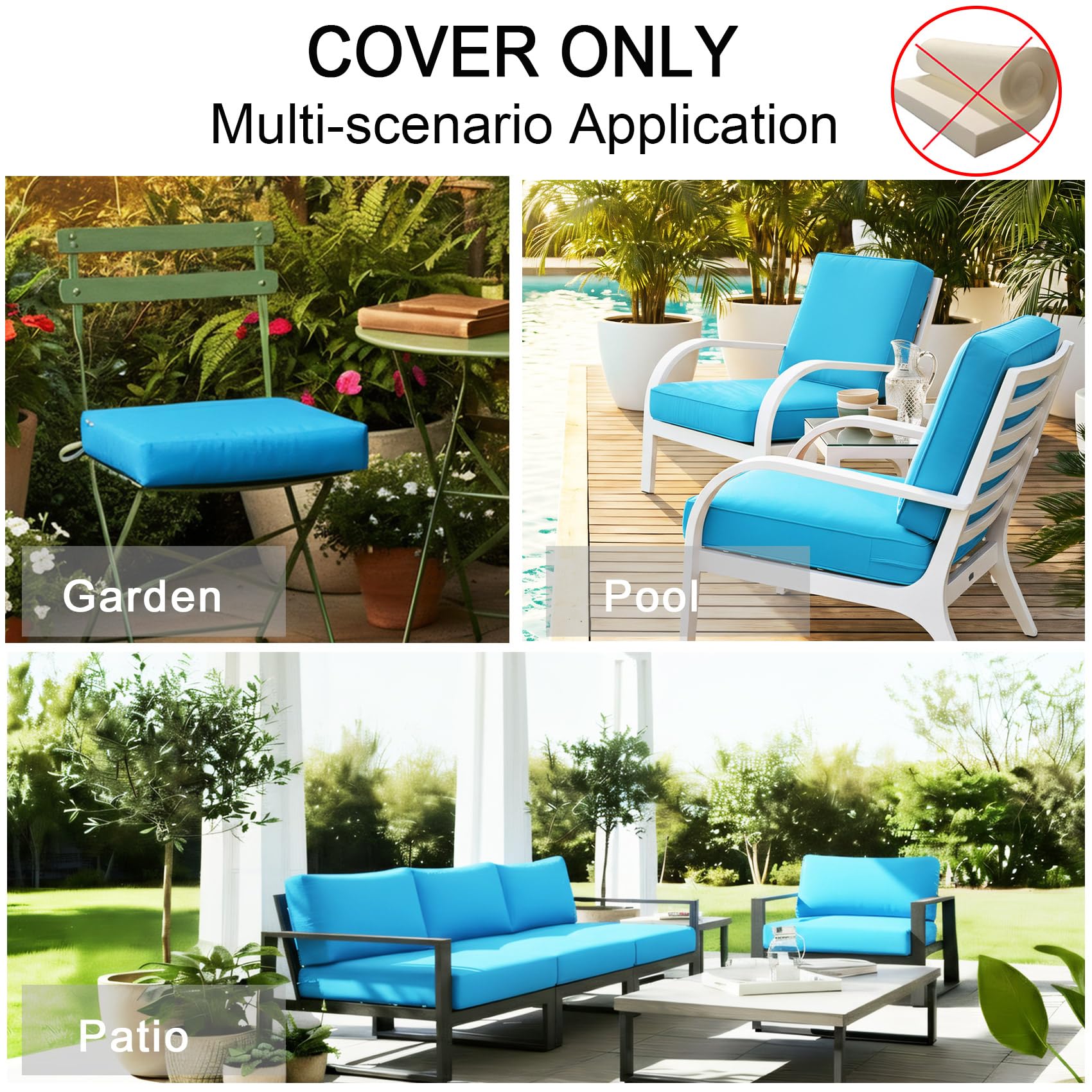 NettyPro ambiente de patio muestra color Peacock Blue atractivo