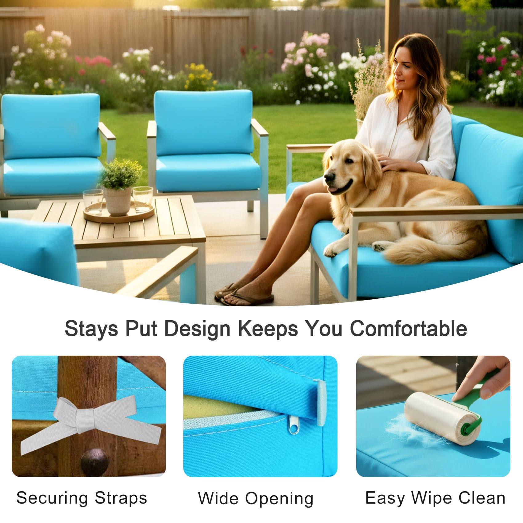NettyPro vista lateral con tiras anudadas evita desplazamiento