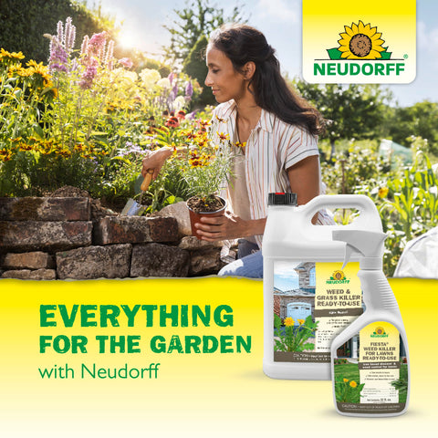 Neudorff en jardín estilizado mostrando resultado estético