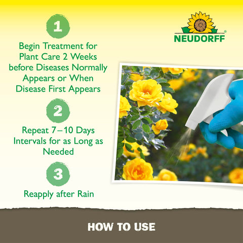 Neudorff etiqueta con instrucciones claras y seguridad para jardineros