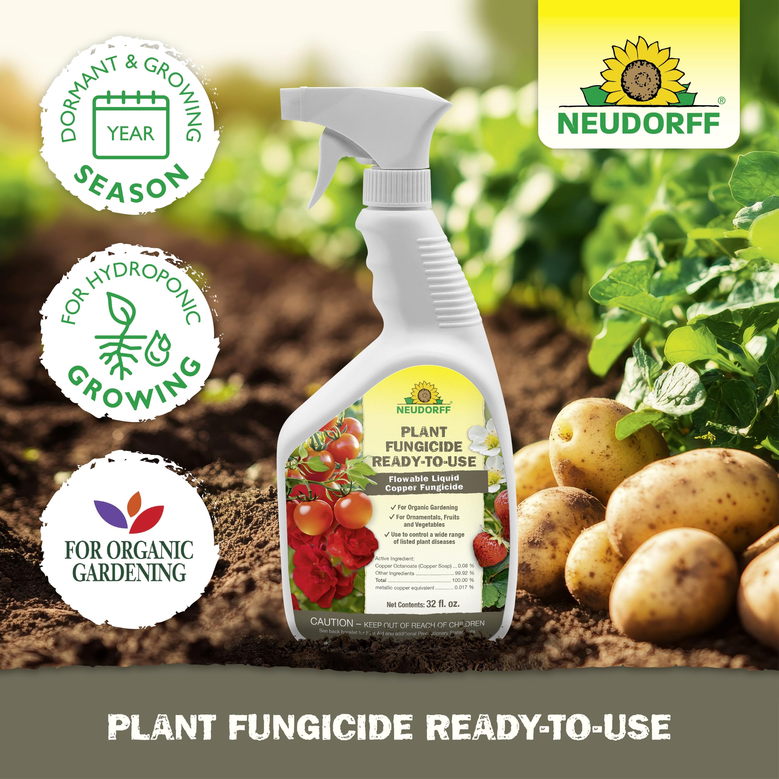 Neudorff hoja tratada con efecto protector visible y salud foliar