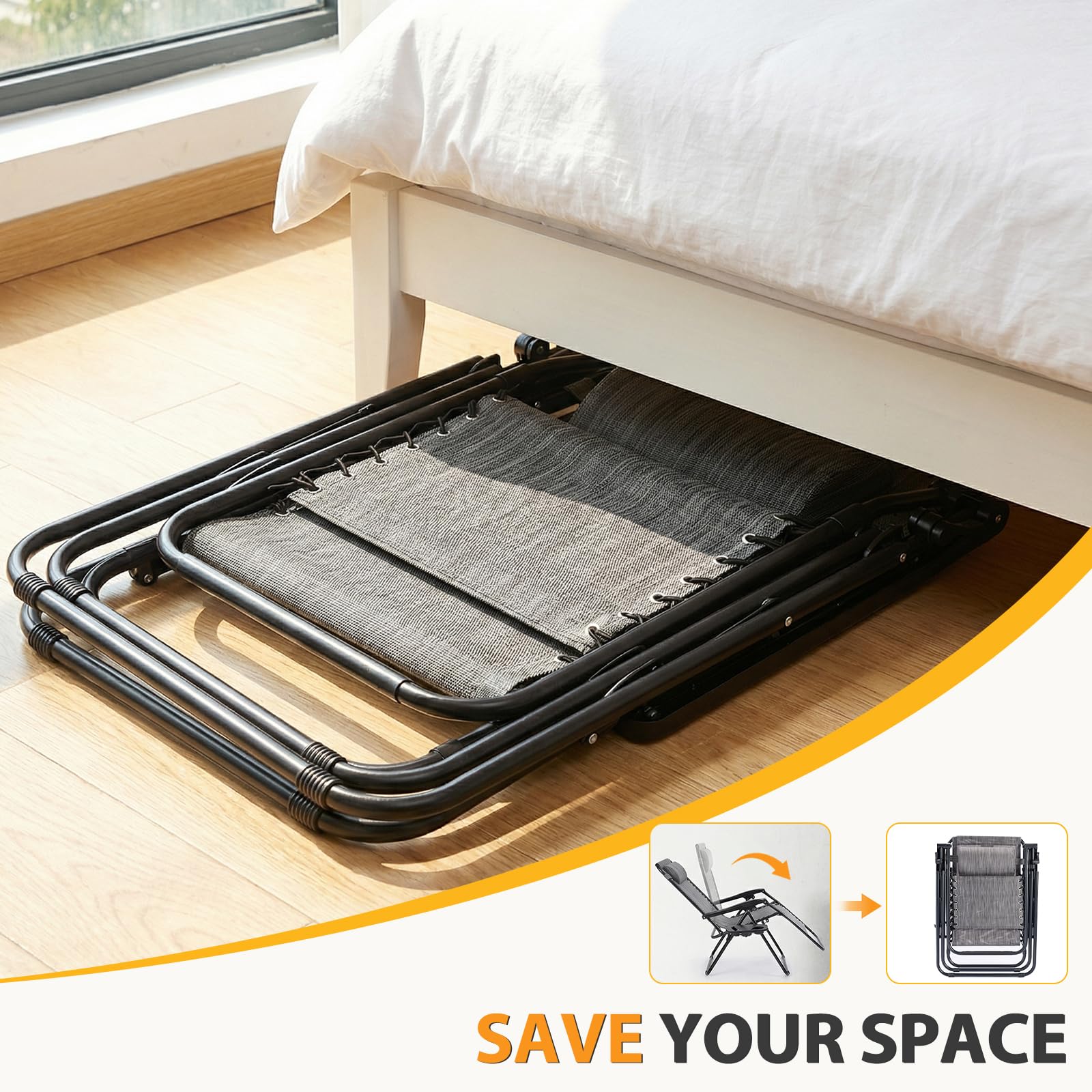 NEWBULIG silla reclinada en patio, confort para descansar al aire libre
