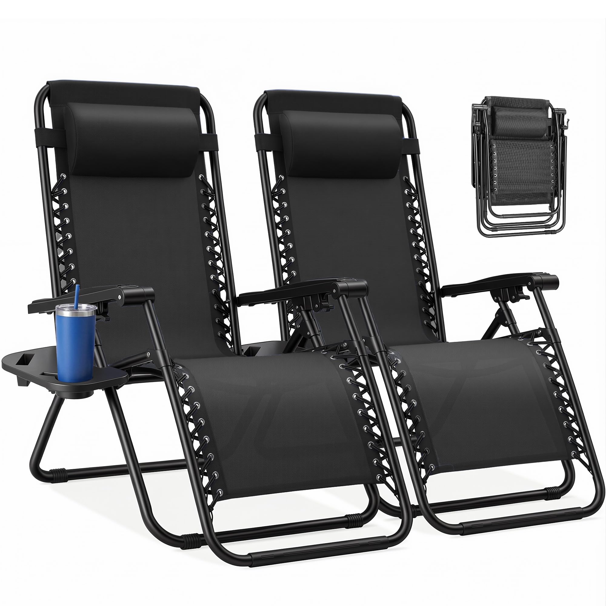 NEWBULIG vista frontal de silla para patio con respaldo reclinable y comodidad