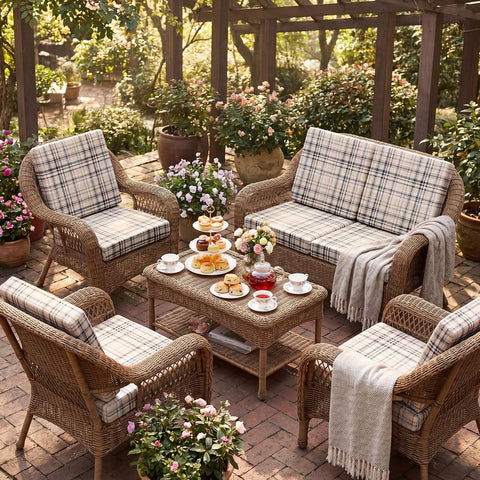 Newwiee cojines en terraza decorada renueva ambiente exterior