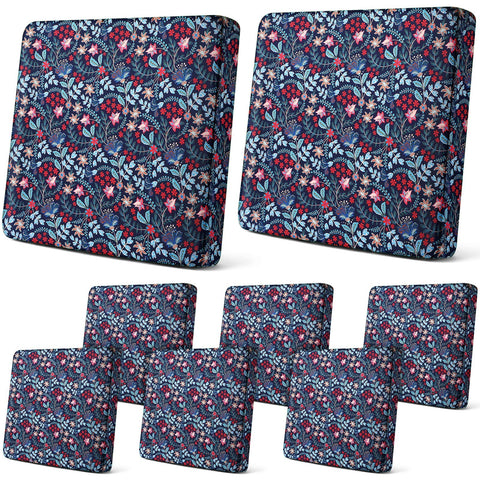 Newwiee vista frontal del paquete de 8 fundas floral retro, renueva cojines