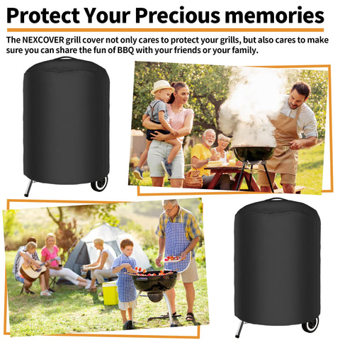 NEXCOVER comparación de tamaño con una Weber 22 pulg, ajuste compatible