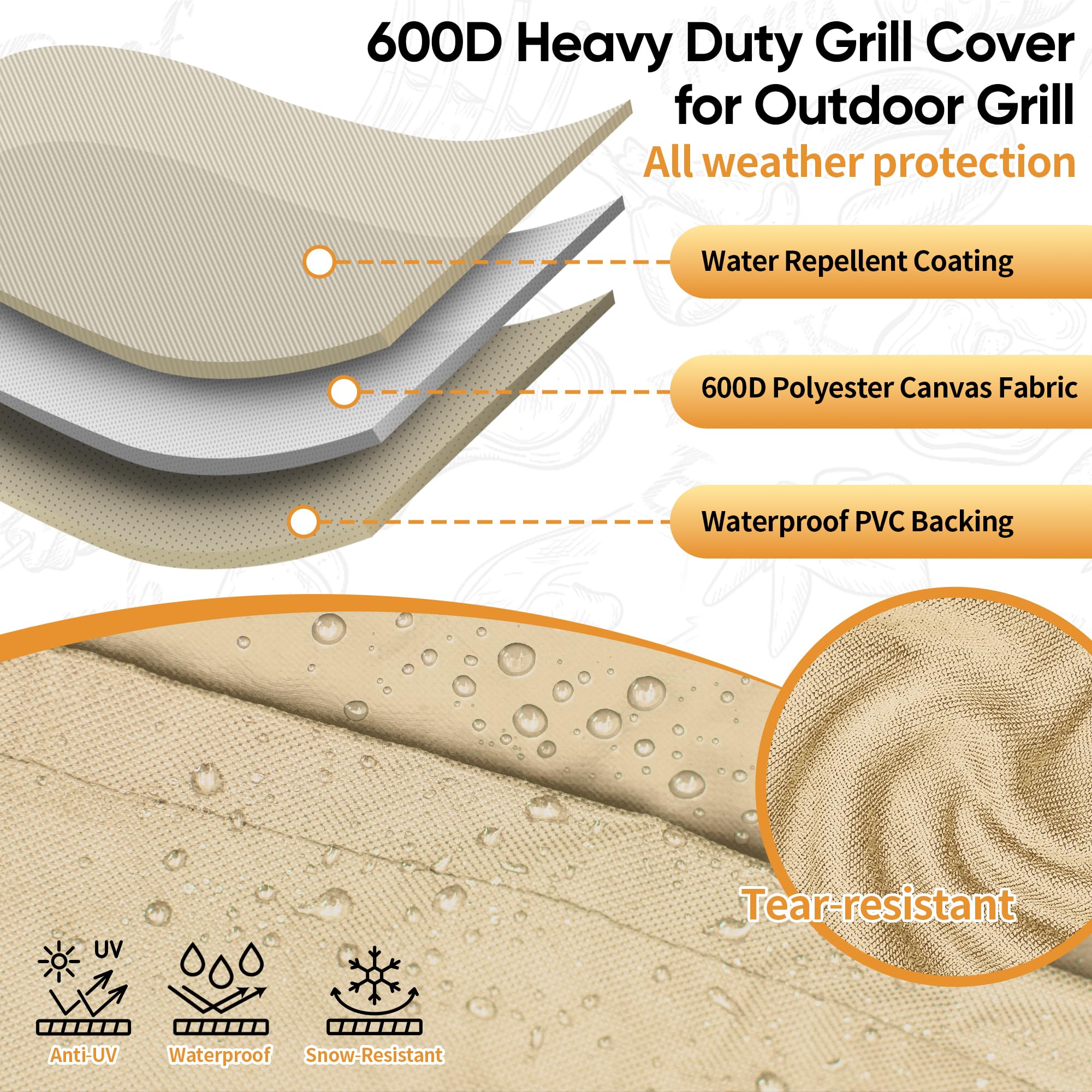 NEXCOVER cubierta en parrilla exterior, mantiene la barbacoa seca y protegida
