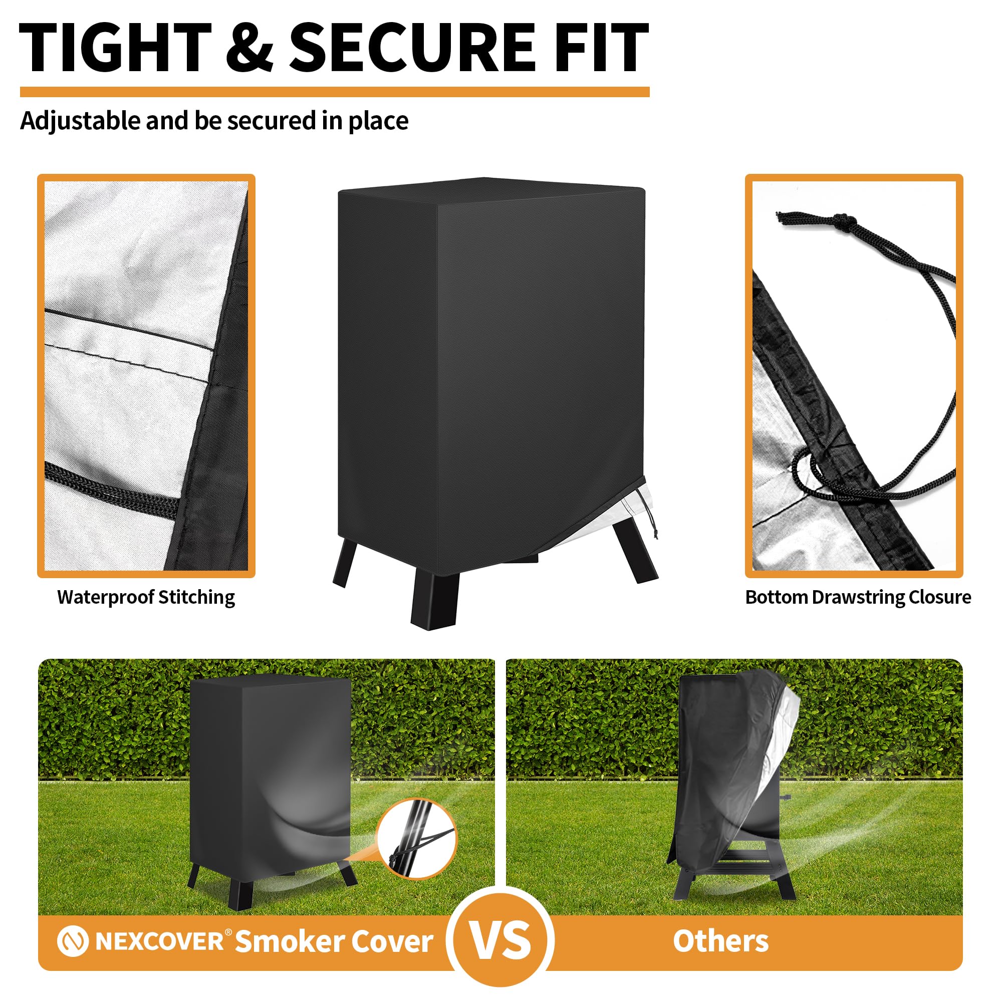 NEXCOVER funda instalada en ahumador exterior protección contra polvo y agua