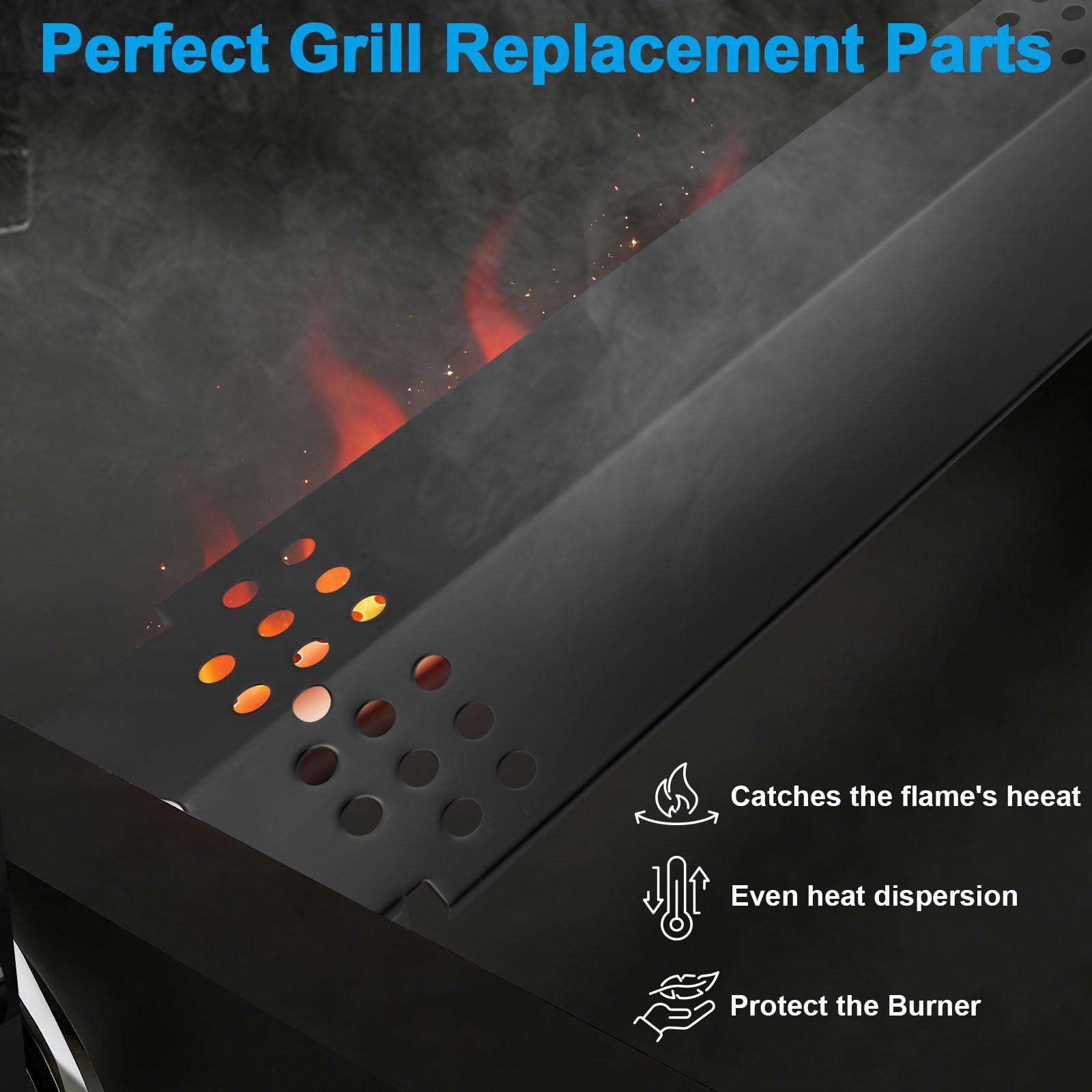 Nexgrill tubo quemador mostrado junto a regla para medición precisa