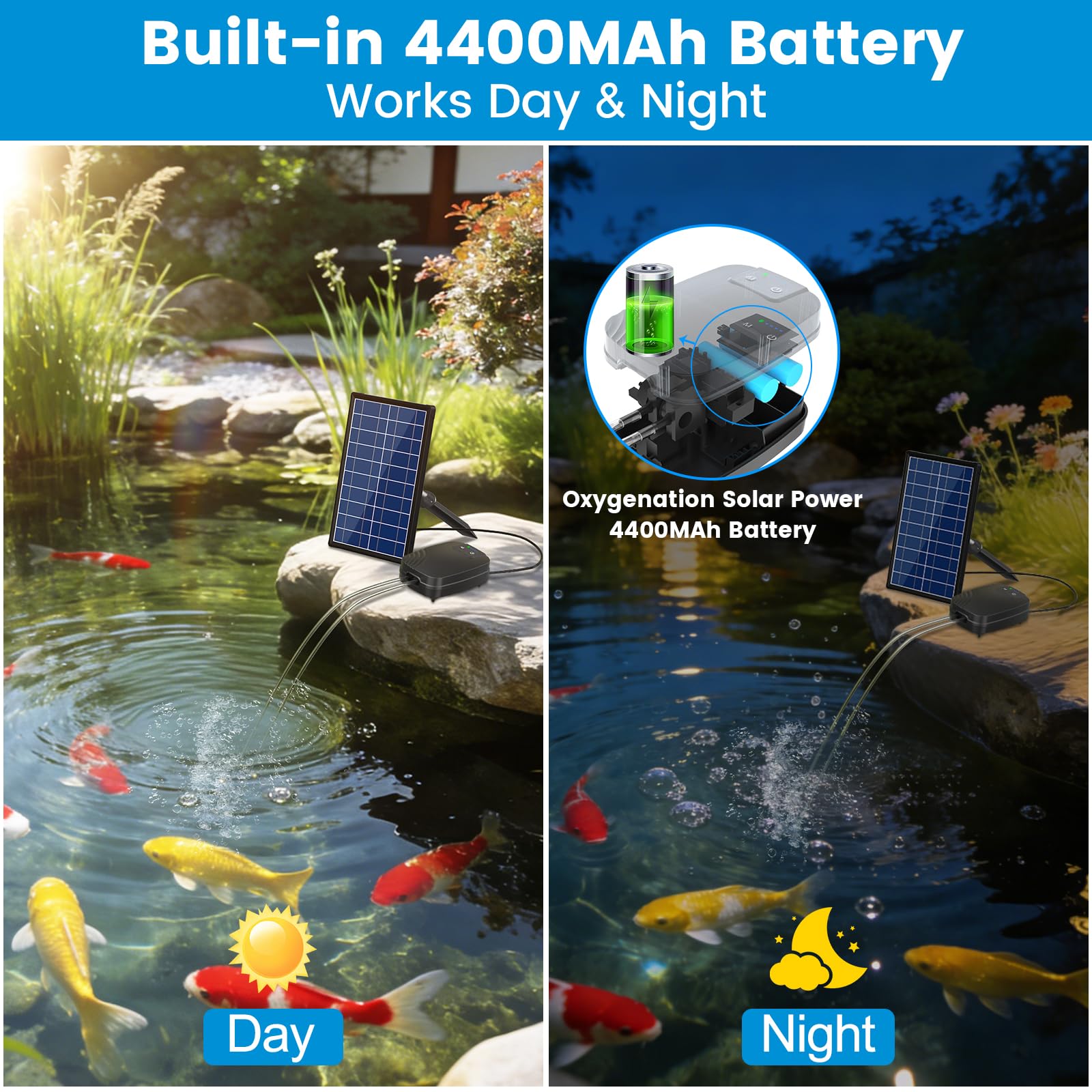 NFESOLAR difusor de aire mostrando burbujas, mejora calidad del agua