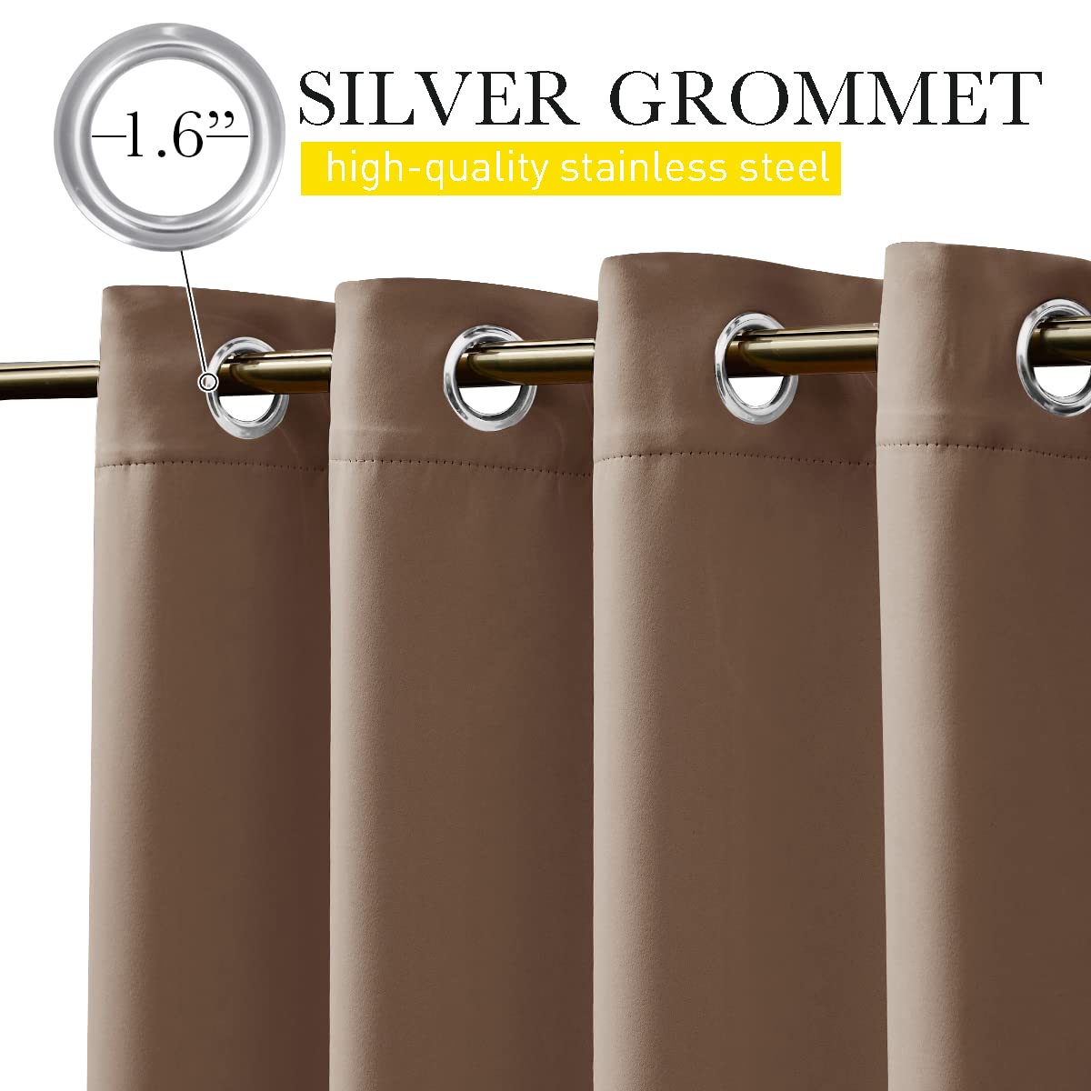 NICETOWN detalle de ojales inoxidables que evita corrosión y desgaste
