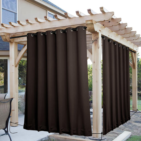 NICETOWN panel frontal marrón mostrando acabado resistente y protección impermeable