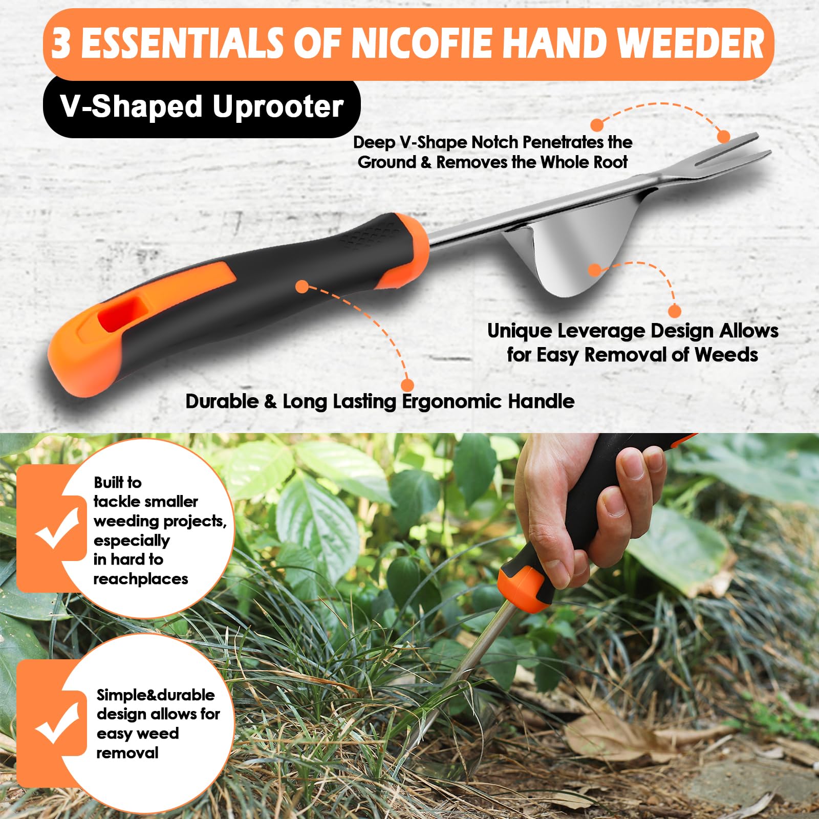 Nicofie primer plano de la herramienta de 4 dientes para aflojar tierra compacta