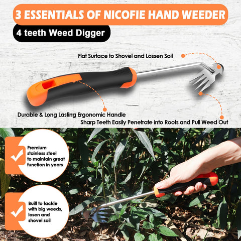 Nicofie mango de goma ergonómico con agarre cómodo que reduce fatiga