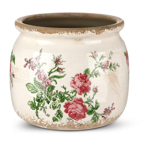 Ninehaoou maceta frontal beige con motivo vintage, aporta elegancia decorativa