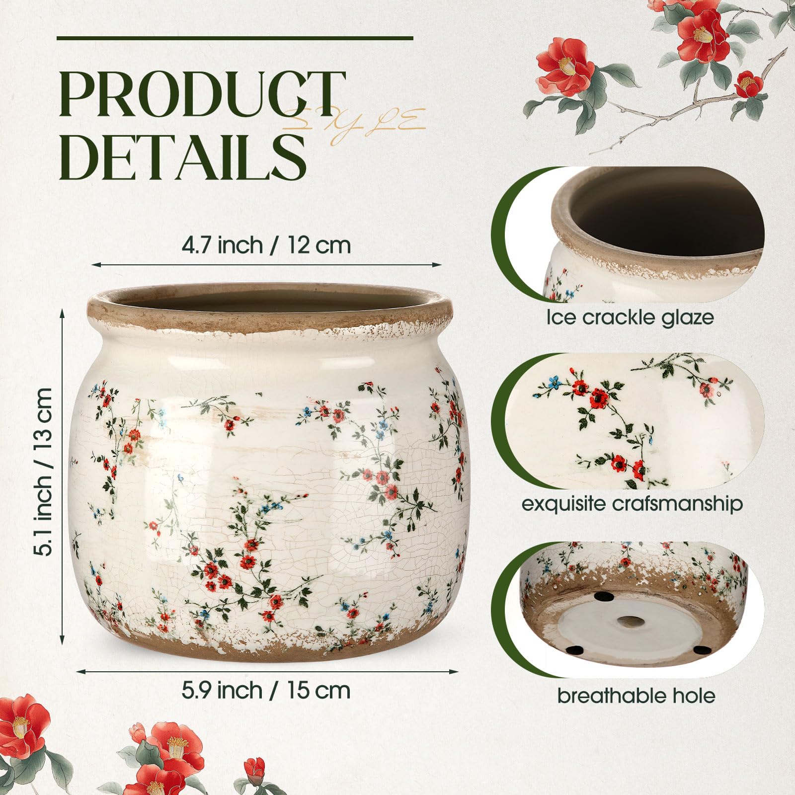 Ninehaoou detalle del motivo floral que resalta textura decorativa