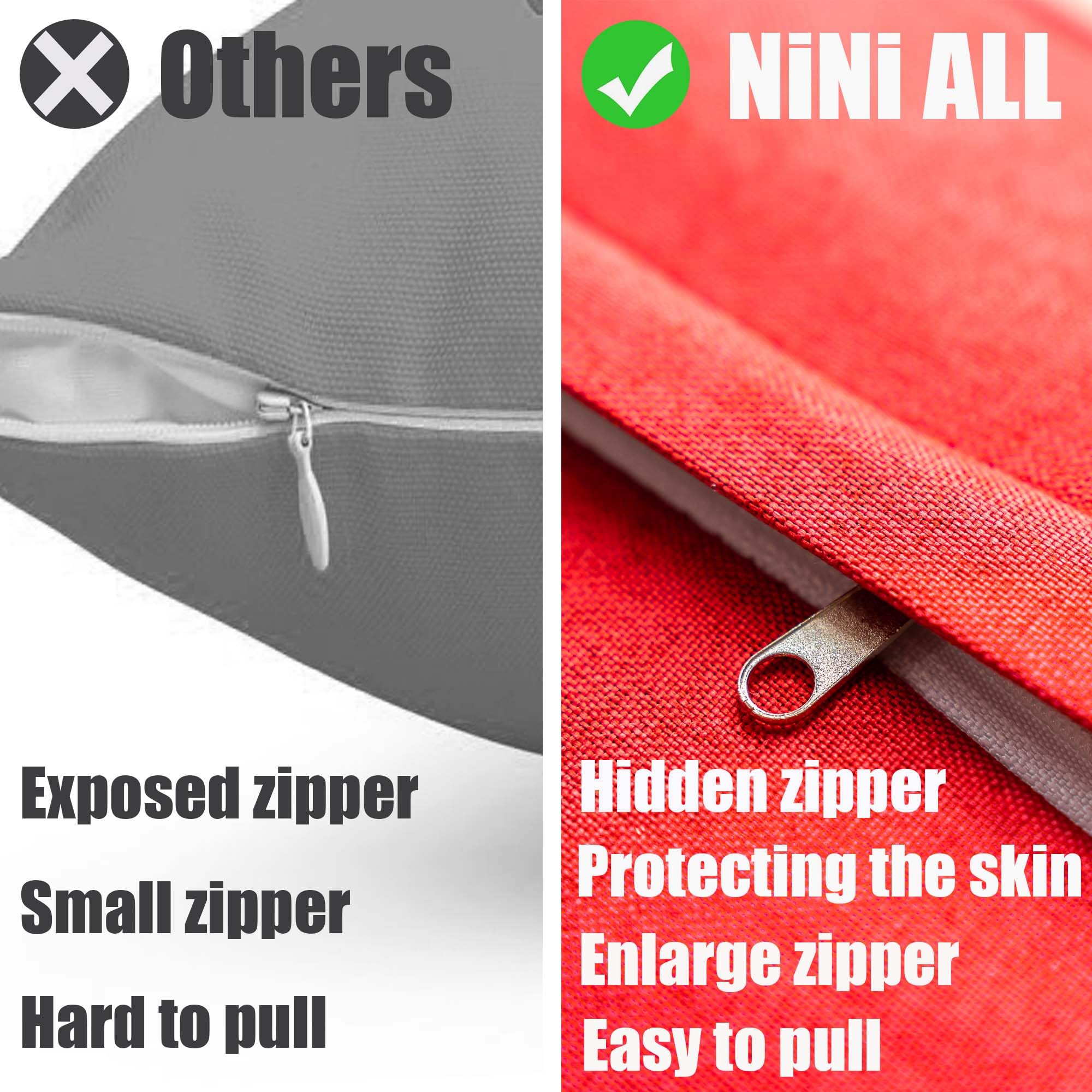 NiNi ALL funda colocada en sofá exterior demostrando uso y protección