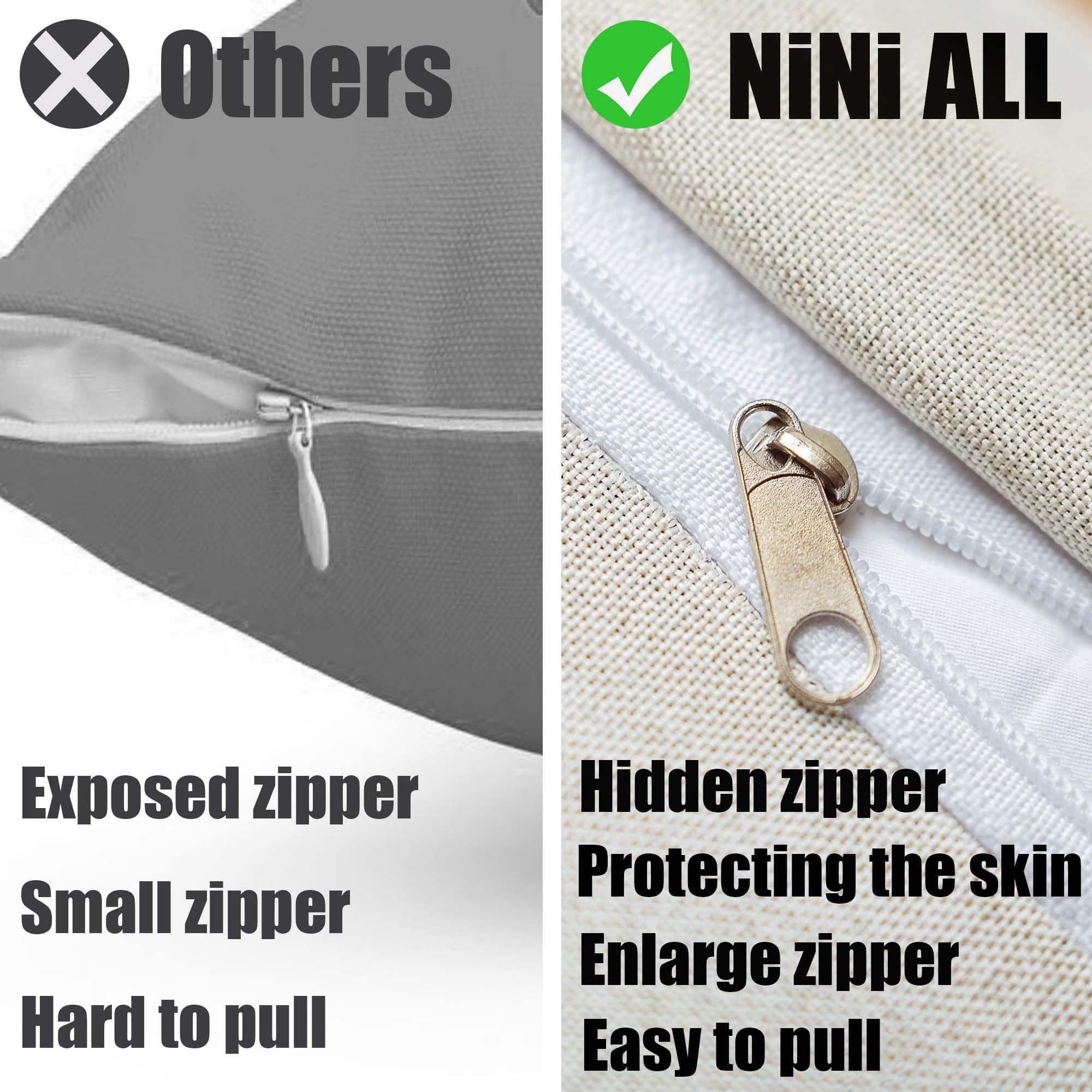NiNi ALL fundas colocadas en sofá exterior para ambiente acogedor