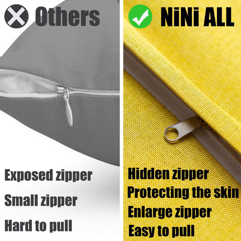 NiNi ALL fundas colocadas en sofá exterior para ambiente acogedor