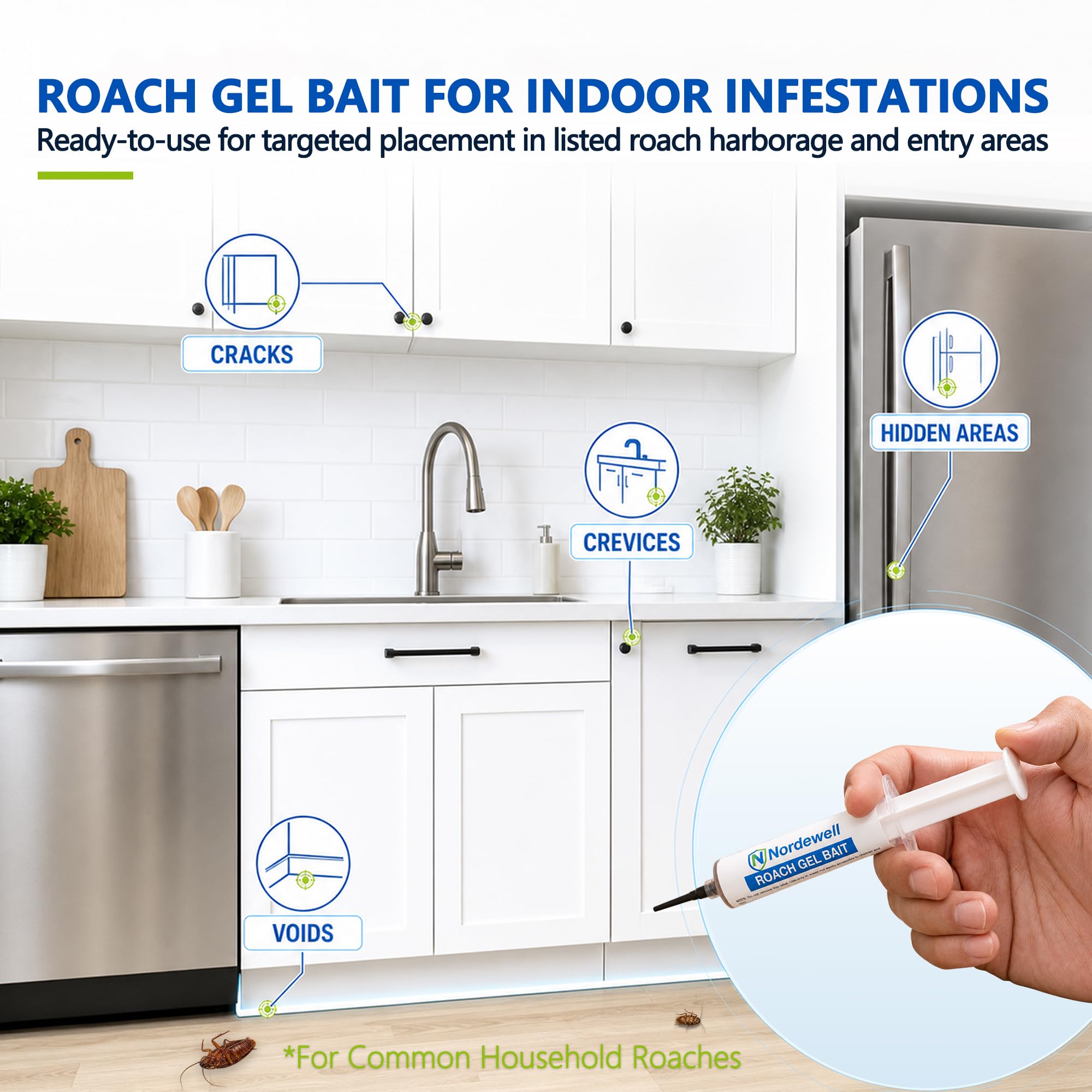 Nordewell aplicación de gel bajo fregadero para control dirigido