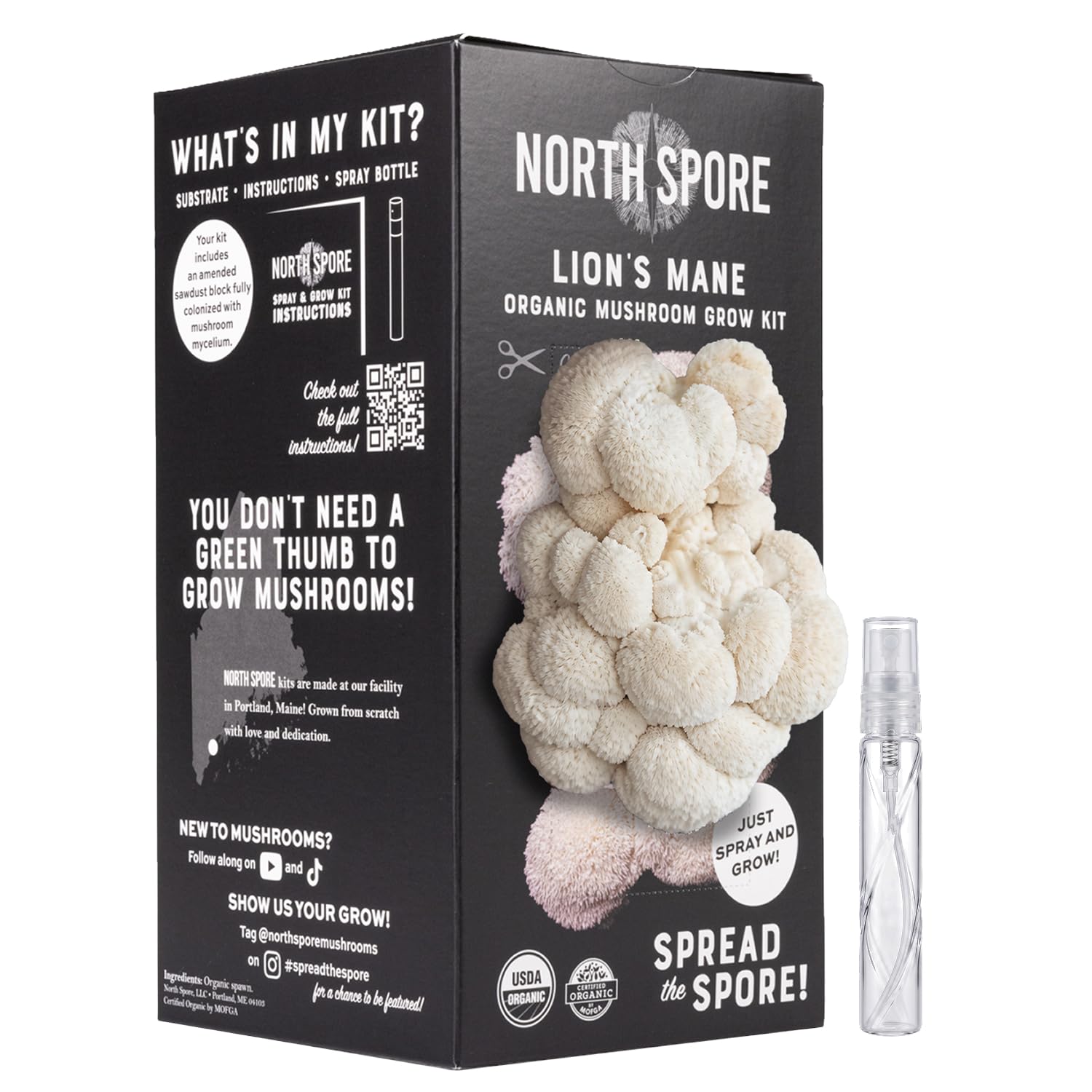 North Spore paquete frontal mostrando kit listo y fácil de usar