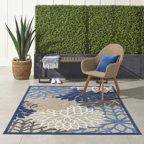 Nourison alfombra Aloha frontal azul multicolor aporta ambiente tropical