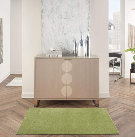 Nourison alfombra frontal verde musgo, aspecto contemporáneo resistente