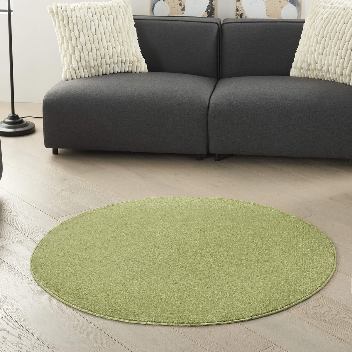 Nourison alfombra frontal verde musgo, aspecto duradero y contemporáneo