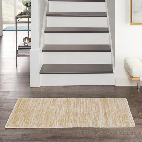 Nourison vista frontal de la alfombra Ivory Gold mostrando diseño y color